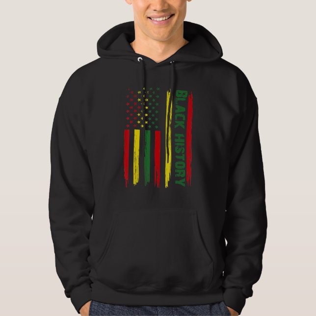 Black History In USA Flag Month African American Hoodie (Front)