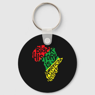 Black History Is American History Africa Map Black Key Ring