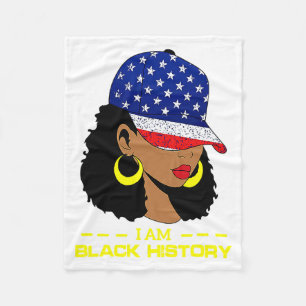 Black History Is American History African American Fleece Blanket