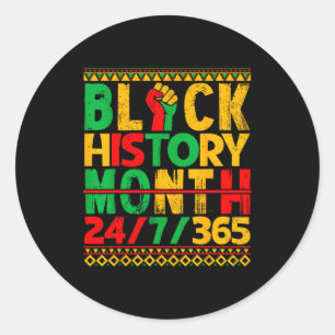 Black History Is American History African Men Wome Classic Round Sticker