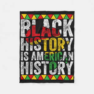 Black History Is American History Patriotic Africa Fleece Blanket