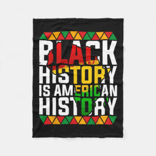 Black History Is American History Patriotic Africa Fleece Blanket