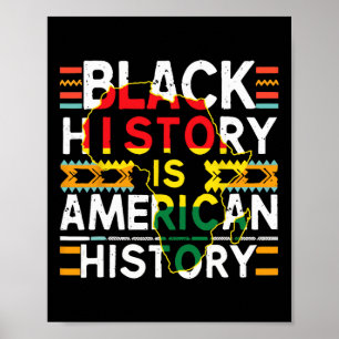 Black History Is American History Patriotic Africa Poster