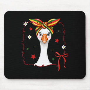 Black History Juneteenth Goose Coquette Bow Ndana  Mouse Pad