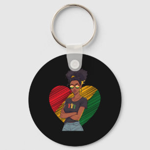 Black History Juneteenth Queen Melanin Sistas Afro Key Ring