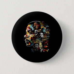 Black history leaders collage inspirational 6 cm round badge