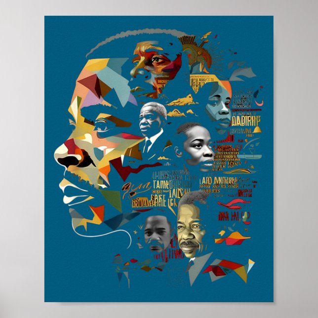 Black history leaders collage inspirational poster (Front)