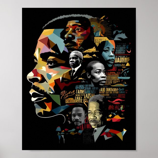 Black history leaders collage inspirational poster (Front)