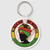 Black History Logo Designer Floral Keychain