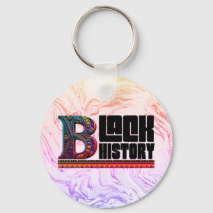 Black History Marble  Designer Keychain