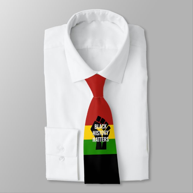 BLACK HISTORY MATTERS BHM | Fist | Monogrammed Tie (Tied)
