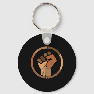 Black History Melanin Fist African Pride Men Women Key Ring