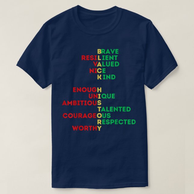 Black History Melanin Inspirational Positive Motiv T-Shirt (Design Front)