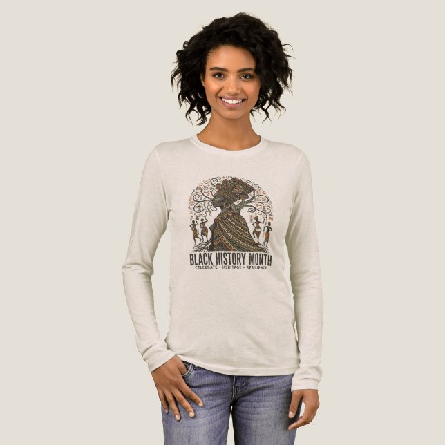 Black History Month 100th Anniversary T-Shirt Tri-Blend Shirt (Full Front)