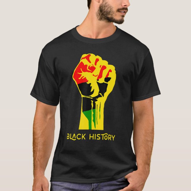 Black History Month 2023 African American Pride Po T-Shirt (Front)