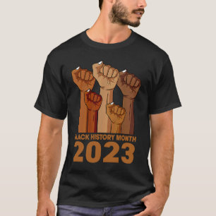 Black History Month 2023 BHM Pride Hand Fist Peace T-Shirt