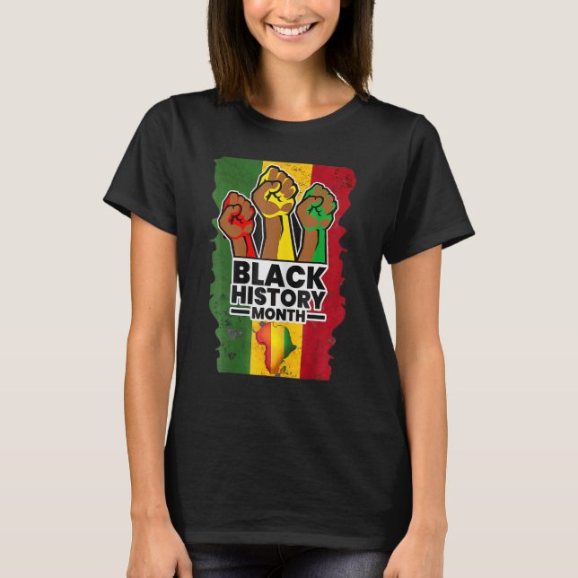 Black History Month 2023 Hand Strong African Ameri T-Shirt (Front)