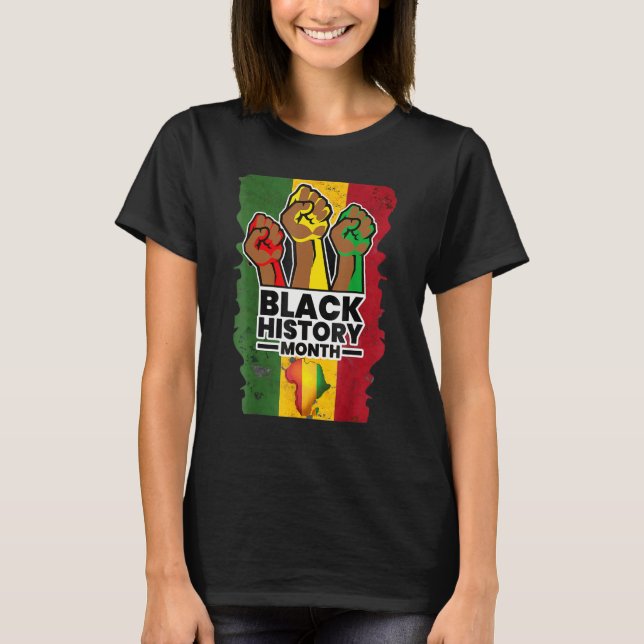 Black History Month 2023 Hand Strong African Ameri T-Shirt (Front)