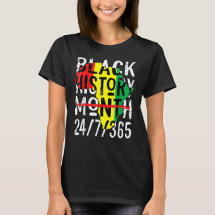 Black History Month 247365 Africa Map Melanin 2022 T-Shirt