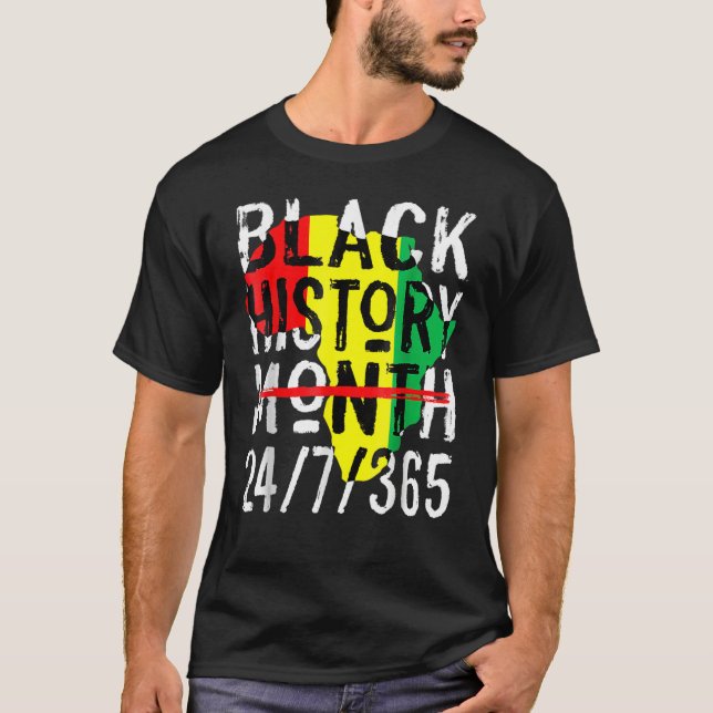 Black History Month 247365 Africa Map Melanin 2023 T-Shirt (Front)