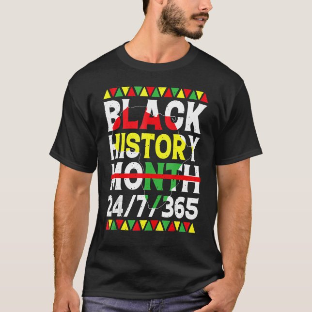 Black History Month 247365 Africa Map Melanin 2023 T-Shirt (Front)