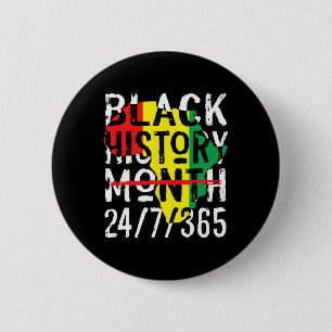 Black History Month 247365 Africa Map Melanin 2025 6 Cm Round Badge