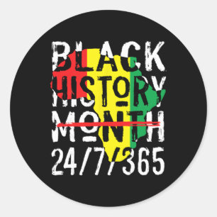 Black History Month 247365 Africa Map Melanin Wome Classic Round Sticker