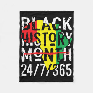 Black History Month 247365 Africa Map Melanin Wome Fleece Blanket
