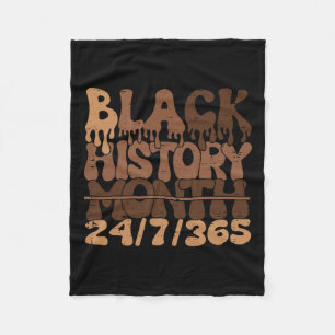 Black History Month 247365 African Melanin Black P Fleece Blanket