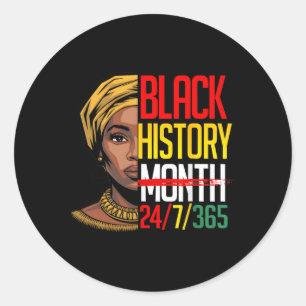Black History Month 247365 African Melanin Pride A Classic Round Sticker