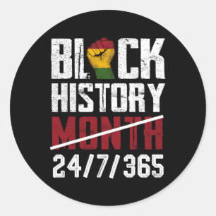 Black History Month 247365 Gifts African American  Classic Round Sticker