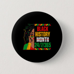 Black History Month 247365 Loc'd Girl Melanin Blac 6 Cm Round Badge