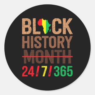 Black History Month 247365 Melanin African America Classic Round Sticker