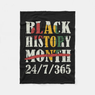 Black History Month 247365 With African Map Flag  Fleece Blanket