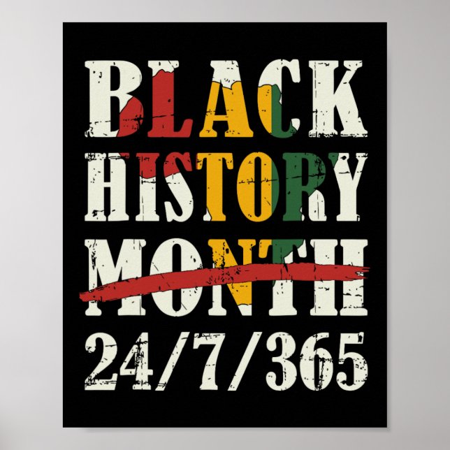 Black History Month 247365 With African Map Flag  Poster (Front)