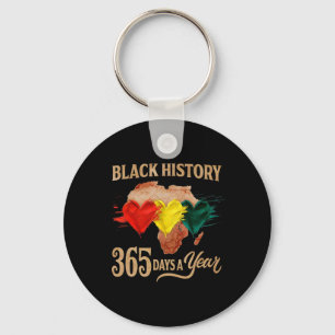 Black History Month 365 Days Map Afro African Amer Key Ring