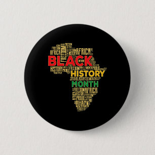 Black History Month Africa Map  6 Cm Round Badge
