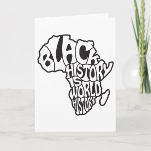 Black History Month Africa Map Design Educational Card