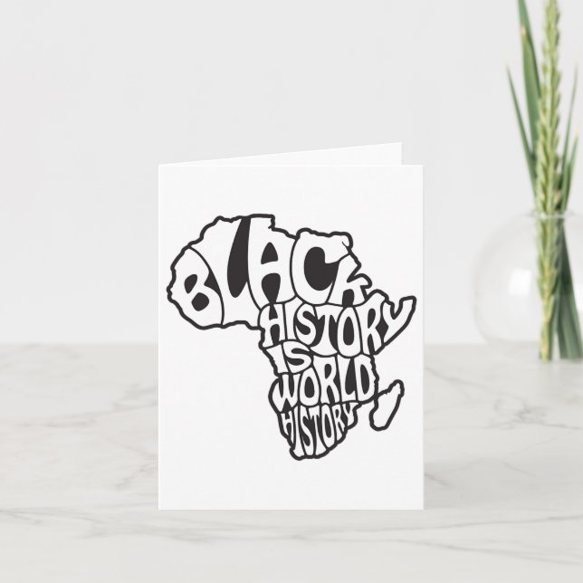 Black History Month Africa Map Design Educational  Card (Front)