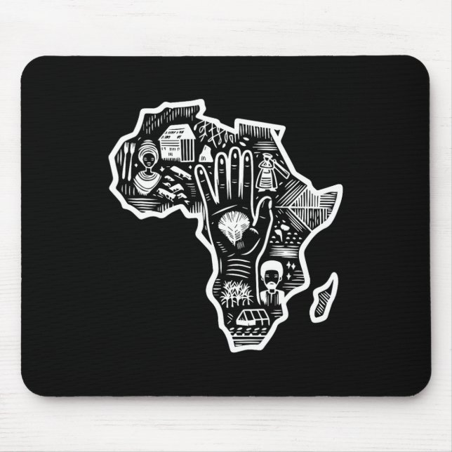 Black History Month Africa Map Design Unity Art  Mouse Pad (Front)