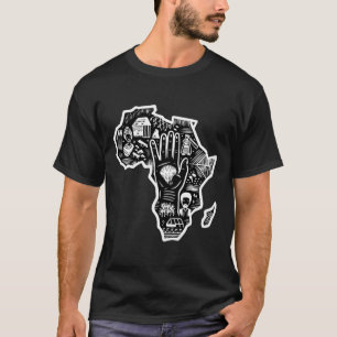 Black History Month Africa Map Design Unity Art T-Shirt