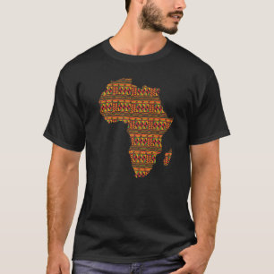Black History Month Africa Map Kente Cloth For Afr T-Shirt