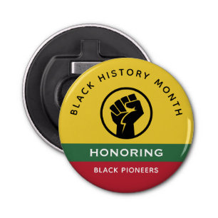 Black History Month African American Curved Text Bottle Opener