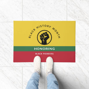 Black History Month African American Curved Text Doormat