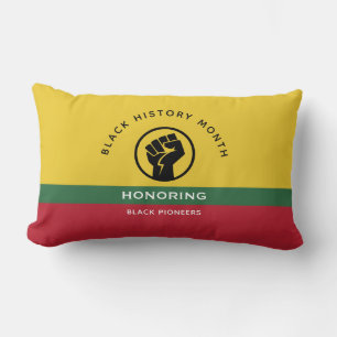 Black History Month African American Curved Text Lumbar Cushion