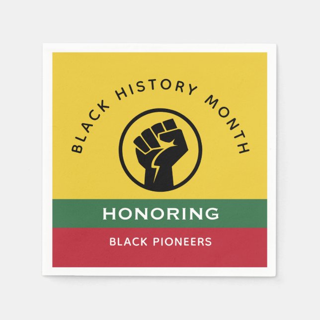 Black History Month African American Curved Text Napkin (Front)
