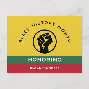 Black History Month African American Curved Text Postcard