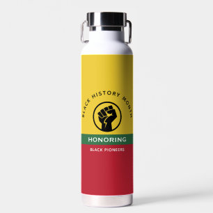 Black History Month African American Curved Text Water Bottle