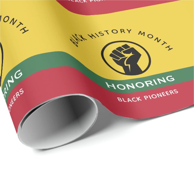 Black History Month African American Curved Text Wrapping Paper (Roll Corner)