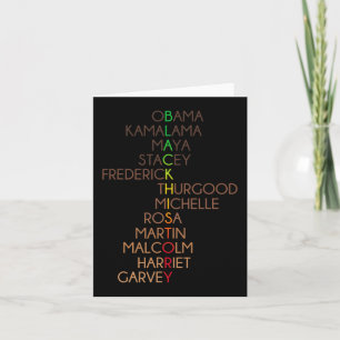 Black History Month African American Men Women Kid Card